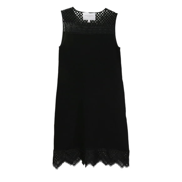 Carolina Herrera Women's Black Shift Dress With Guipure Lace - L