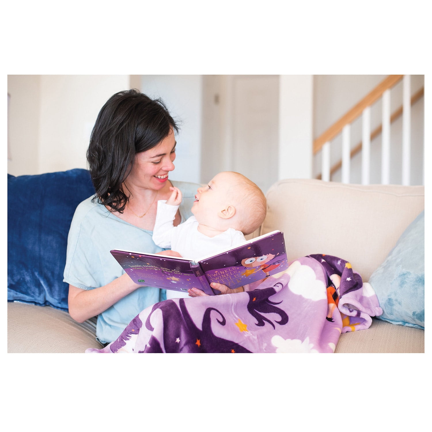 Binks & Books Twinkle, Twinkle Little Star Infant Story Book and Baby Blanket, Purple Unisex