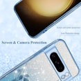 thumbnail image 5 of for Google Pixel 8 Pro Case Clear Glitter Sparkle Aesthetic Google Pixel 8 Pro Phone Case Silicone Soft Flower Shockproof Anti-Scratch Cover Purple Slim (Blue), 5 of 14
