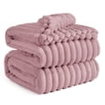 thumbnail image 4 of U by Bedsure Pale Mauve Fleece Queen Blanket for Couch - Super Soft Cozy Blankets for Women, Girls, 90x90 inches, 4 of 6