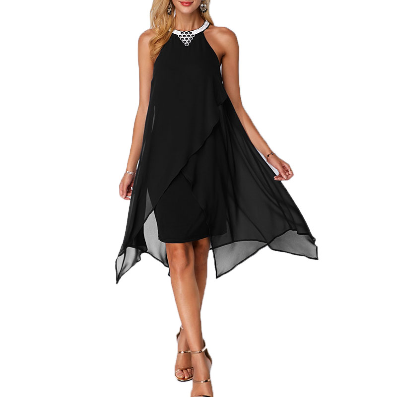 chiffon double layer dress