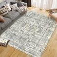 thumbnail image 4 of Washable Rugs 8x10 Area Rug Boho Carpet Large Oriental Traditional Rug Vintage Medallion Distressed Floral Indoor Rug Farmhouse Home 8x10 Green, 4 of 9