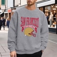 thumbnail image 2 of Men Football Plus Size Pullover Fashion Sweatshirt Holiday Logo Print Hop Oversized Hoodless Crewneck Top, 2 of 4