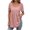 #002#-Pink, variant on Women Tunic Tops U Neck Dressy Casual Summer Puff Sleeve Babydoll Shirts Floral Loose Fit Pleated Boho Top Blue S