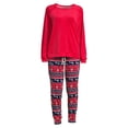 thumbnail image 5 of Muk Luks Women's Velour Top and Joggers, 2-Piece Pajama Set, 5 of 5