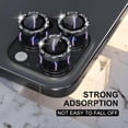 thumbnail image 3 of Allytechgroup Compatible for Apple iPhone 15 Pro Max Camera Lens Protector Bling, 9H Tempered Glass Camera Cover Screen Protector Metal Ring Decoration Accessories, Black, 3 of 5