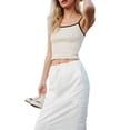 thumbnail image 4 of xiaxaixu Women's Basic Crop Cami Tops, Sleeveless Spaghetti Strap Contrast/Solid Color Camisole, 4 of 8