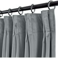thumbnail image 2 of Double Pinch Pleated 100% Polyster Blackout Curtain Drapes Panel | Curtains for Living Room, Bedroom & Hall Dinning Living Open (1 Panel , 58" W x 72" L) { Grey }, 2 of 5