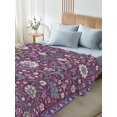 thumbnail image 5 of Full Flat Sheet Only Vintage Floral Blossoms Pattern Soft Microfiber Cooling Bedding Sheets Lavender Lotus Botanical Art Flat Bed Sheet for Hotel,Home Decor, 5 of 9