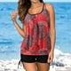 thumbnail image 3 of Gibobby Traje de Baño Sexy Bikini Tankini Trajes de baño para mujer Trajes de baño de 2 piezas Tops con pantalones cortos Traje de baño de ajuste holgado(Rojo,G), 3 of 5