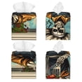 thumbnail image 2 of Lsque Skeleton Chef BBQ Scene Printed Tissue Box Cover Holder, Facial Paper Organizer Dispenser,Square with Bottom Belt, PVC Leather Decorative Organizer, 2 of 8