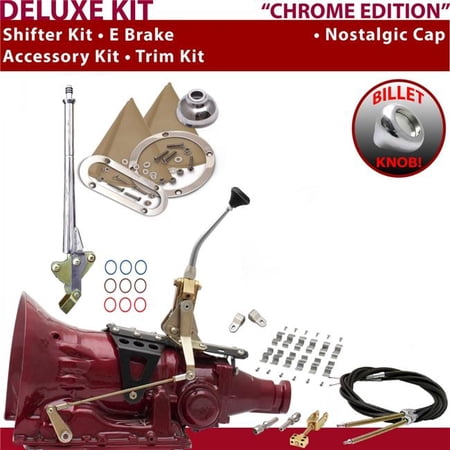 American Shifter TH350 Shifter Kit Chrome 8 in. E Brake Cable Clamp Clevis Trim Kit for EDF3A
