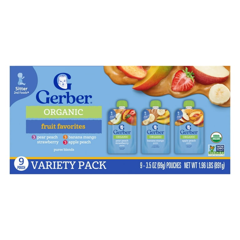 Gerber Stage Baby Food, Organic Fruit and Veggie Puree Smoothie