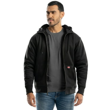 Wrangler Workwear Men's Durable Quilted Zip-up Fleece Hooded Jacket, S-3XL (Men's and Big Men's)
