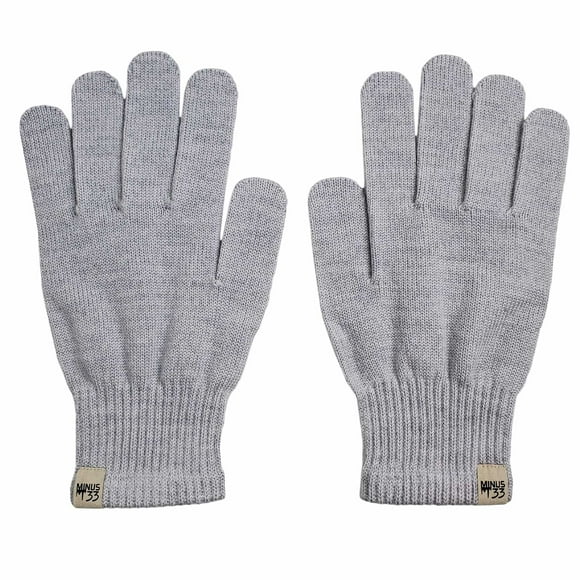 Minus33 Doublure de Gant en Laine Mérinos - Couche de Base Chaude - Doublure de Ski - 3 Saisons - Plusieurs Couleurs et Tailles - Gris Cendré - Très Grand