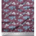 thumbnail image 1 of Soimoi Cotton Poplin Fabric Clouds & Bullfinch Bird Printed Craft Fabric by The Yard 42 Inch Wide, 1 of 1