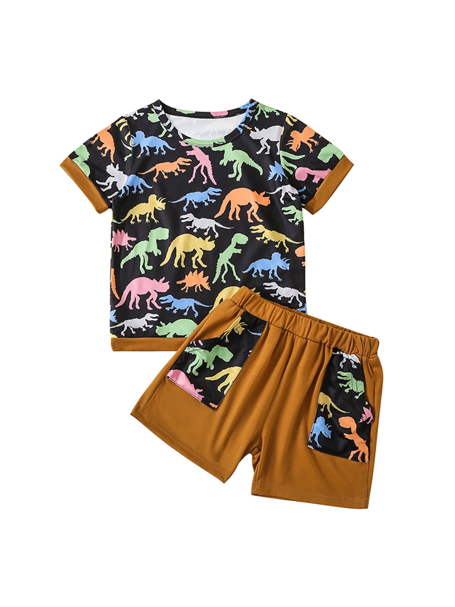 Toddler Kids Baby Boy Girl Tiger T-shirt Tee Tops Shorts Trousers Outfit Set 