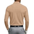 thumbnail image 4 of Mens Polo Shirts Long Sleeve Casual Solid Stylish Dry Fit Performance Designed Collared Golf Polo Shirts for Men Beige 4XL, 4 of 8