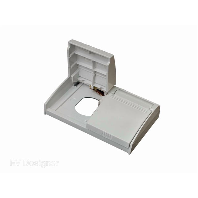 RV Designer Couvercle de Prise E365 à Double Sortie; Blanc; Résistant aux Intempéries; Simple