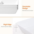thumbnail image 5 of Lifewit Serving Tray Divided for Party Supplies, 15" x 10" Plastic Platters for Serving Food, 4 pcs White Reusable Tray for Veggie, Snack, Fruit, Cookies, Desserts in Kitchen/Pool/Pantry Organization, 5 of 8