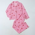 thumbnail image 2 of Pajama Set Women Trendy Long Sleeve Top And Pants Women Pjs,Pink,L, 2 of 8