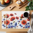 thumbnail image 2 of Independence Day Placemats Set of 12 Vintage Flower Watercolor Red Blue Place Mats Indoor Wipeable Table Mats Washable Cloth Dining Table Placemats for Kitchen Holiday Party Home Decor 13x19 Inch, 2 of 9