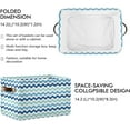 thumbnail image 3 of 1PCS Blue Mint Chevron Large Collapsible Storage Bins,Canvas Fabric Foldable Storage Bins with Handles Open Home Storage Bins Boxes Toy Storage Basket Home Decor, 3 of 7