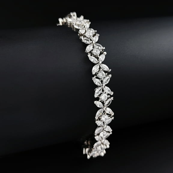 Luxury Silver Color on Hand Bracelet Bangle for Women Adjustable Anniversary Gift Jewelry Bulk Sell Z59