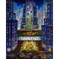 thumbnail image 2 of Bell, Bill 20x24 Gold Ornate Wood Framed with Double Matting Museum Art Print Titled - Rockefeller Center 2 Blue, 2 of 4