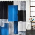 thumbnail image 3 of Blue Blavk Grey Waterproof Fabric Shower Curtain,White Abstract Art Gradient Modern Art Waterproof Fabric Shower Curtain for Bathroom Curtains Bathtubs Shower Curtains with 12 Hooks Stall 48x72in, 3 of 8