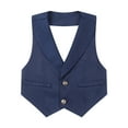 thumbnail image 3 of YONGHS Kids Boys Gentleman Halter Waistcoat Dressy Vest Tank Tops for Wedding Banquet Formal Party Navy Blue 12, 3 of 7