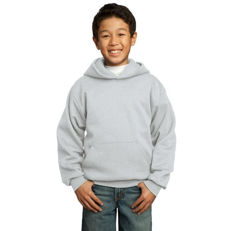 Port & Company Youth Core Fleece Pullover Hooded Sweatshirt-M (Ash)