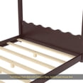 thumbnail image 4 of Full House Floor Bed with Support Slats, Solid Wood House Bed Frame for Kids, No Box Spring Needed and Opening Constructure, Espresso, 4 of 11