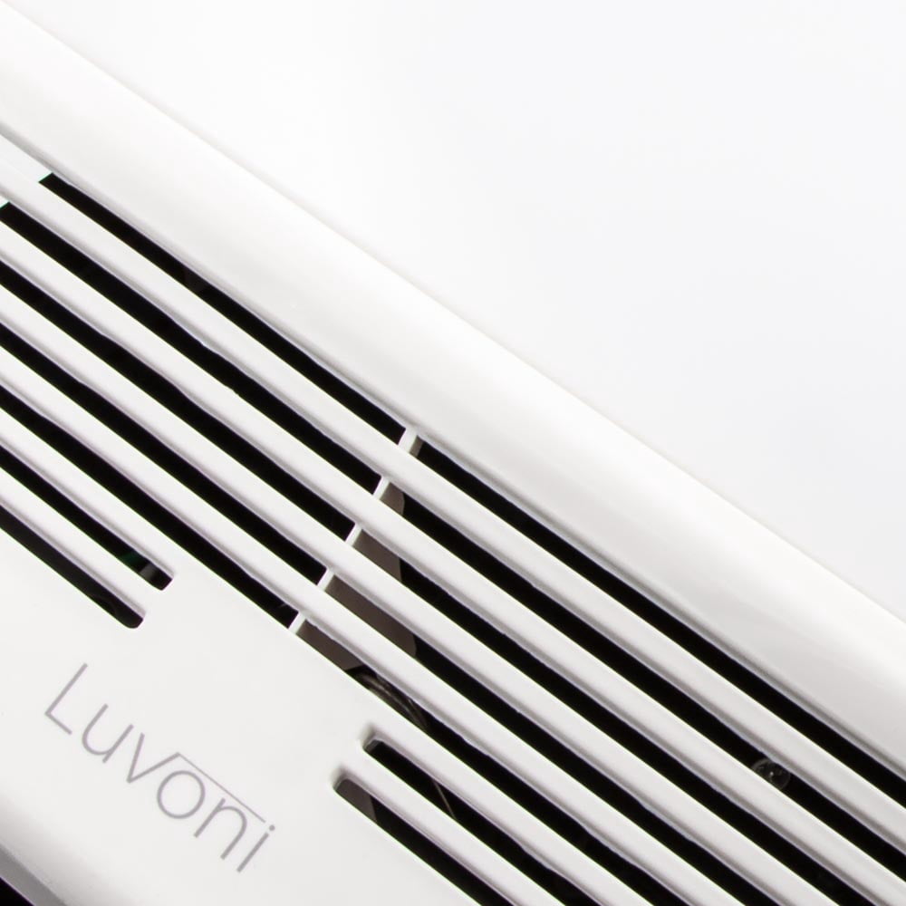 Luvoni 90 CFM Bathroom Exhaust and Ventilation Fan with Light - 1 Sone Quiet Noise Free Operation, Ceiling Mounted Ventilator with Built-in LED Light and White Grill, by Maxxima