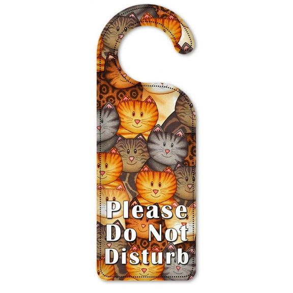 Do Not Disturb Door Knob Hanger Sign - Cat Faces - Image by Dan Morris