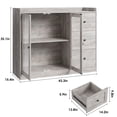 thumbnail image 4 of 48" Coffee Bar Cabinet, Buffet Cabinet Storage Cabinet with 3 Color Led Lights, Sideboard Modern Kitchen Buffet Table with 3 Drawers & Glass Doors, Coffee Bar for Kitchen, Dining Room Furniture, 4 of 9
