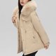 thumbnail image 3 of Parkas de manga larga para mujer, abrigo informal, cómodo, de manga larga, con capucha, bolsillo y cordón, para otoño, 3 of 3