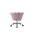 thumbnail image 4 of Rolling Chairs for Living Room, Modern Velvet Vanity Chair with Wheels, Ergonomic Office Arm Chair with Padded Back Seat, Height Adjustable Mid Back Computer Desk Chair for Bedroom, Pink, LL71, 4 of 9