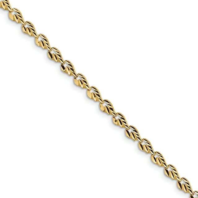 Bracelet 14k Diamant Poli 7 Pouces (Poids : 3.95 Grammes, Longueur : 7 Pouces)