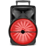 Technical Pro 12 Inch Bluetooth Speaker Rechargeable with LED Wheels Microphone