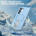 thumbnail image 4 of FITO for Samsung Galaxy S25 Case [ Rotatable Kickstand | Soft Anti-Scratch Microfiber Lining | Compatible with MagSafe] Silicone Phone Cover - Blue, 4 of 8