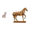 thumbnail image 1 of Estatua de caballo, figura de escritorio, estatua de gato, escultura de resina, adorno de cerámica, diseño moderno y minimalista, ideal para sala de e, 1 of 8