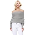 thumbnail image 2 of Women's Sexy Off the Shoulder Shawl with Sleeve Scarf Wrap Bolero Sweater Top, 2 of 6