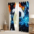 thumbnail image 3 of Manfei Soccer Football Black Out Curtains, Ice and Fire Curtains Pack of 2 (42x63 Each), Teen Boys Sport Bedroom Curtains, Luxury Bedroom Decor, 3 of 6