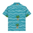 thumbnail image 3 of WAVSUF Kids Boys Button Down Shirt with Pockets Short Sleeve Cartoon Print Summer Hawaiian Tropical Shirt Multicolor Size 3, 3 of 8