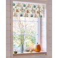 thumbnail image 4 of Valances for Windows Fall Blue Pumpkin Maple Leaves Linen Rod Pocket Cafe Window Treatments Valance Curtains for Kitchen Bathroom Laundry Basement Windows 54"x18", 4 of 6