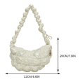 thumbnail image 3 of PU plisado mujer bandolera bolso acolchado hilo bordado bolso (blanco), 3 of 8