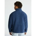 thumbnail image 3 of No Boundaries Faux Shearling Quarter Zip Pullover, Men’s XS-4XL, 3 of 6
