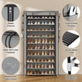 thumbnail image 4 of Zapatera alta con cubierta, organizador de zapatos de 10 niveles para 50-55 pares de zapatos y botas, estante de zapatos de gran capacidad con 8 bolsillos para clóset, entrada, cochera, 4 of 8