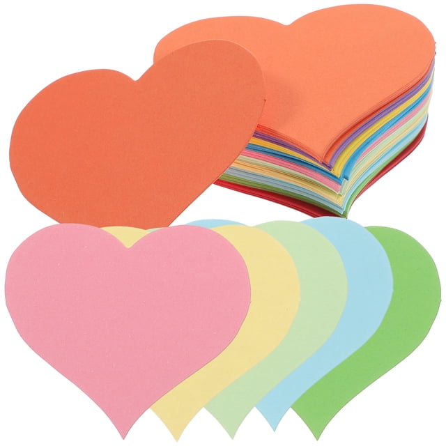 KAKOWELY 100 blocs de notas con forma de corazón, colores variados, pegatinas adhesivas de papel (colores aleatorios)